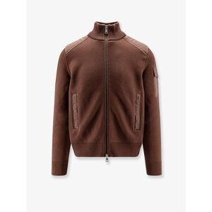 Moncler Men Virgin Wool Cardigan With Logo Patch